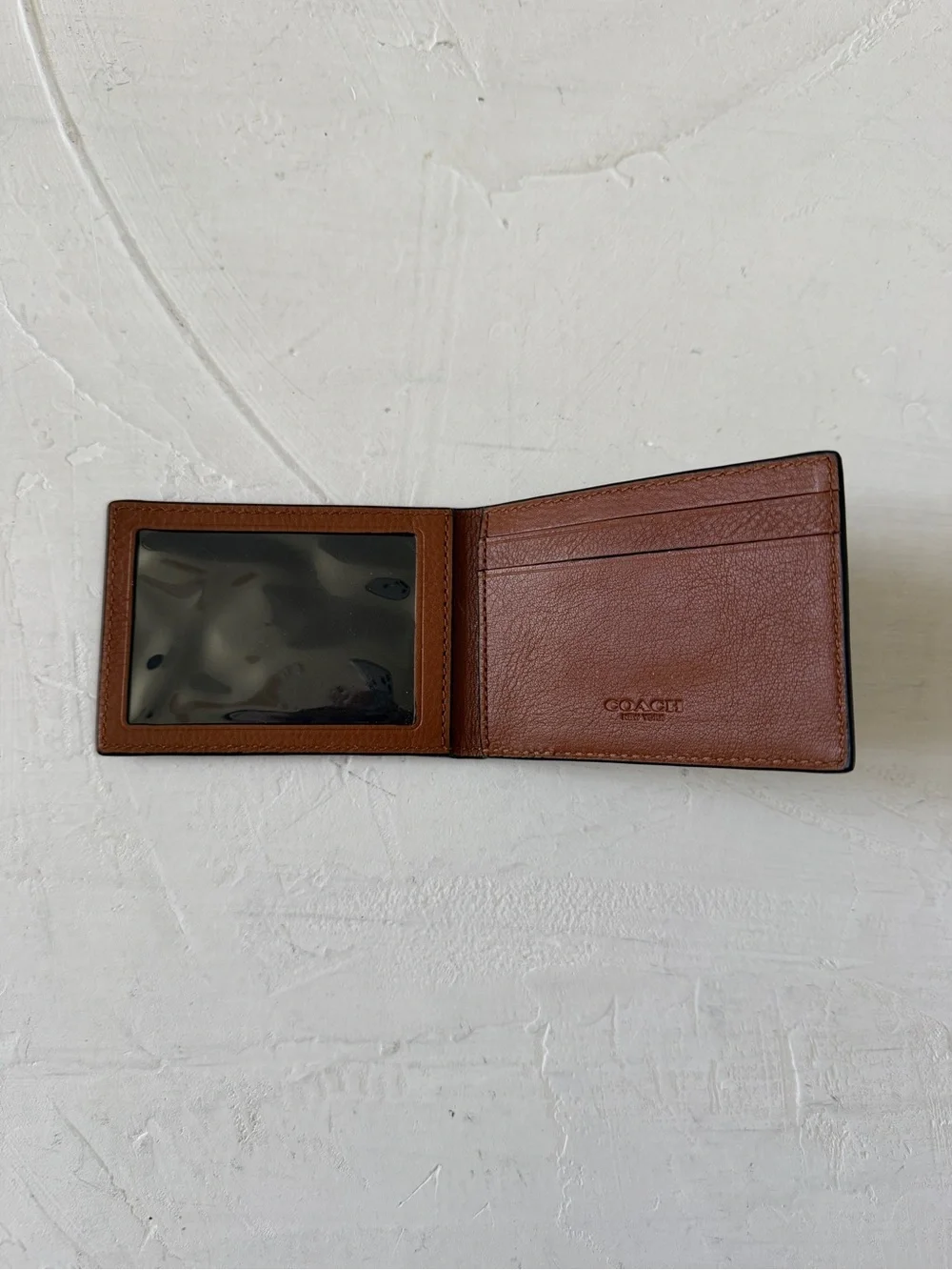 COACH Compact Billfold Wallet Brown